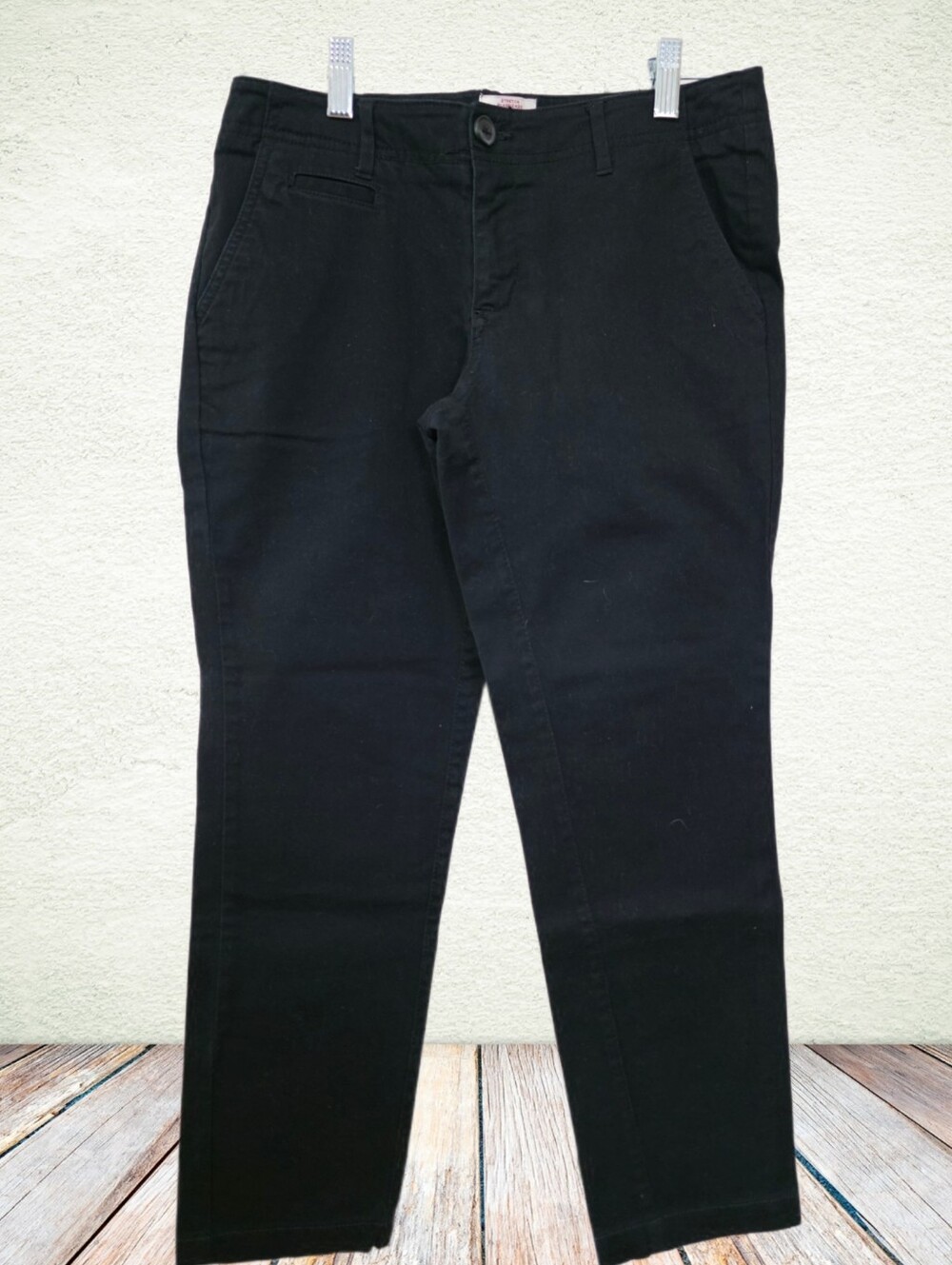 Petite. Ann Taylor Black High-Waist Button-Accent Pants